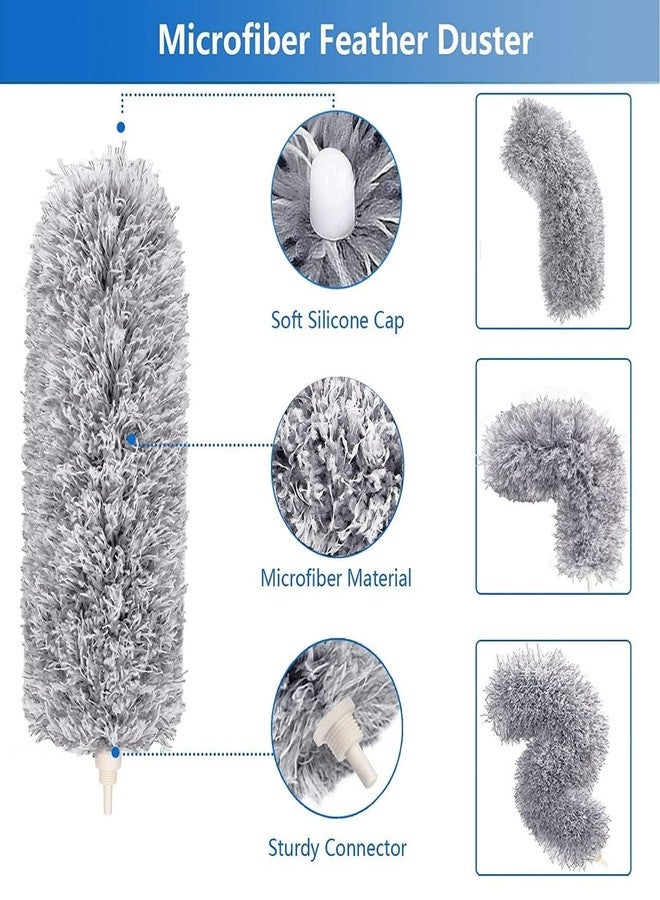 DMAYA Fan Cleaner Brush with Long Rod Flexible Fan Cleaning Mop Microfiber Dust Cleaner Foldable Duster for Home Cleaning Microfiber Duster for Cleaning of Home, Kitchen, Car, Ceiling - Image 4
